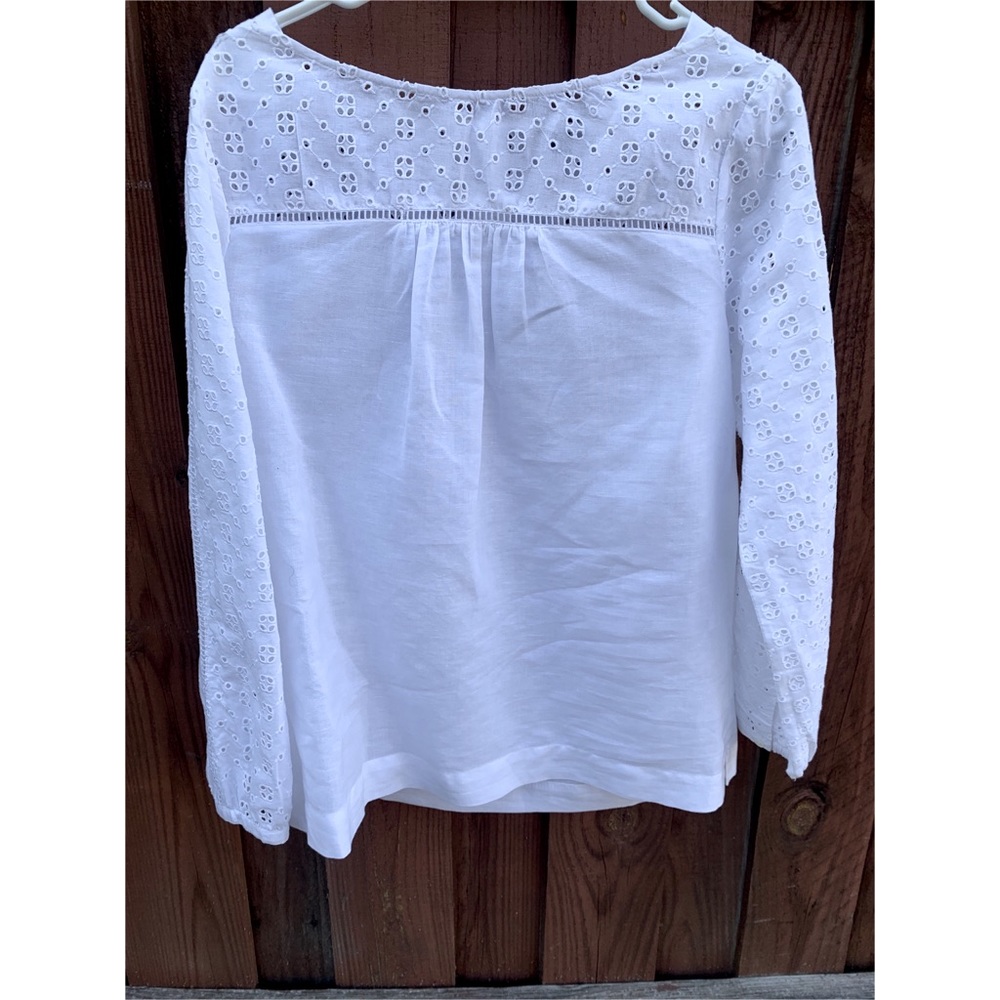 J.Crew White Long Sleeve Blouse